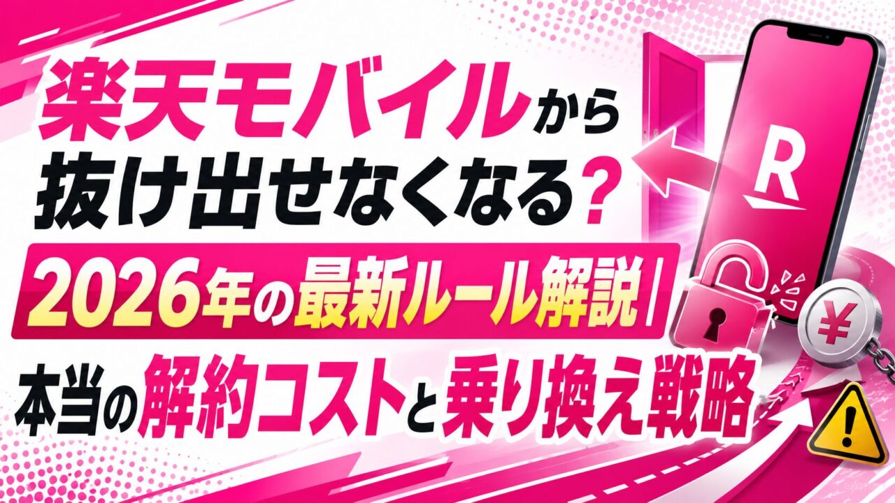 楽天モバイルから抜け出せなくなる?2026年の最新ルール解説|本当の解約コストと乗り換え戦略