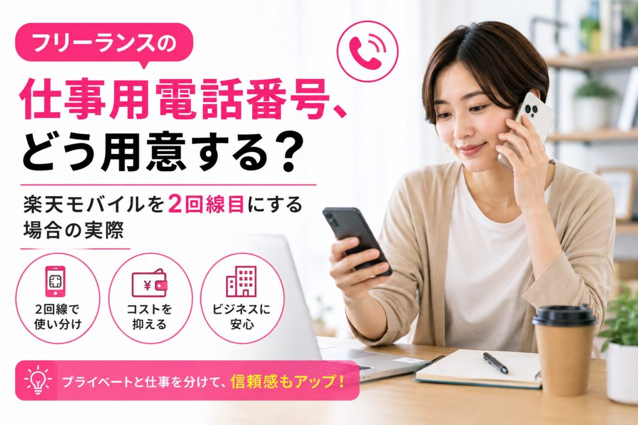 フリーランスの仕事用電話番号、どう用意する？楽天モバイルを2回線目にする場合の実際