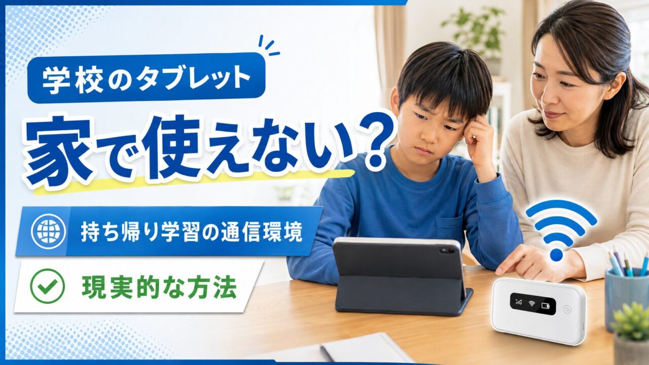 学校のタブレットを家で使えない…持ち帰り学習の通信環境を用意する現実的な方法