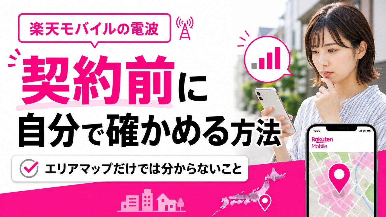 楽天モバイルの電波、契約前に自分で確かめる方法|エリアマップだけでは分からないこと